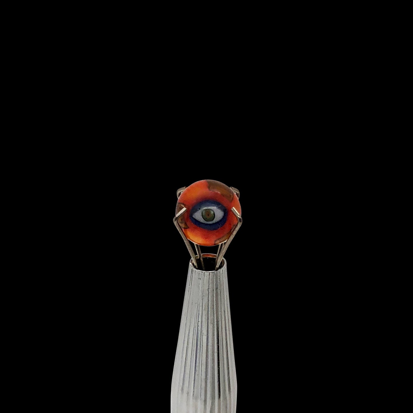 Banjo Glass Art - Orange/Brown Eyes Pearl Size 5.7mm-6mm - OPS.com