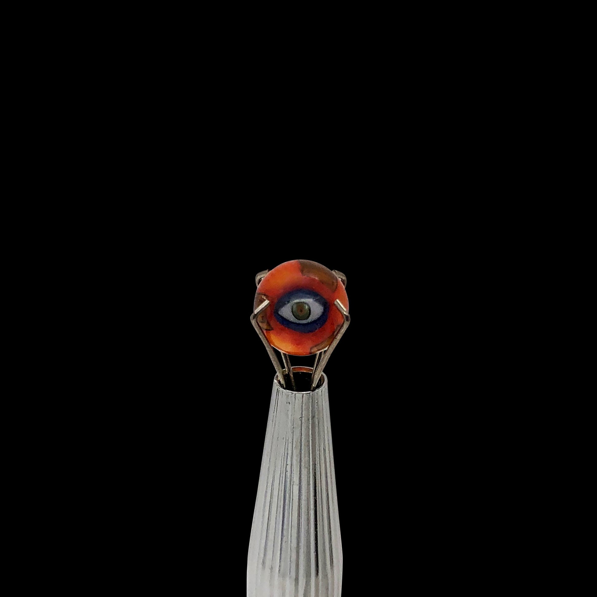 Banjo Glass Art - Orange/Brown Eyes Pearl Size 5.7mm-6mm - OPS.com