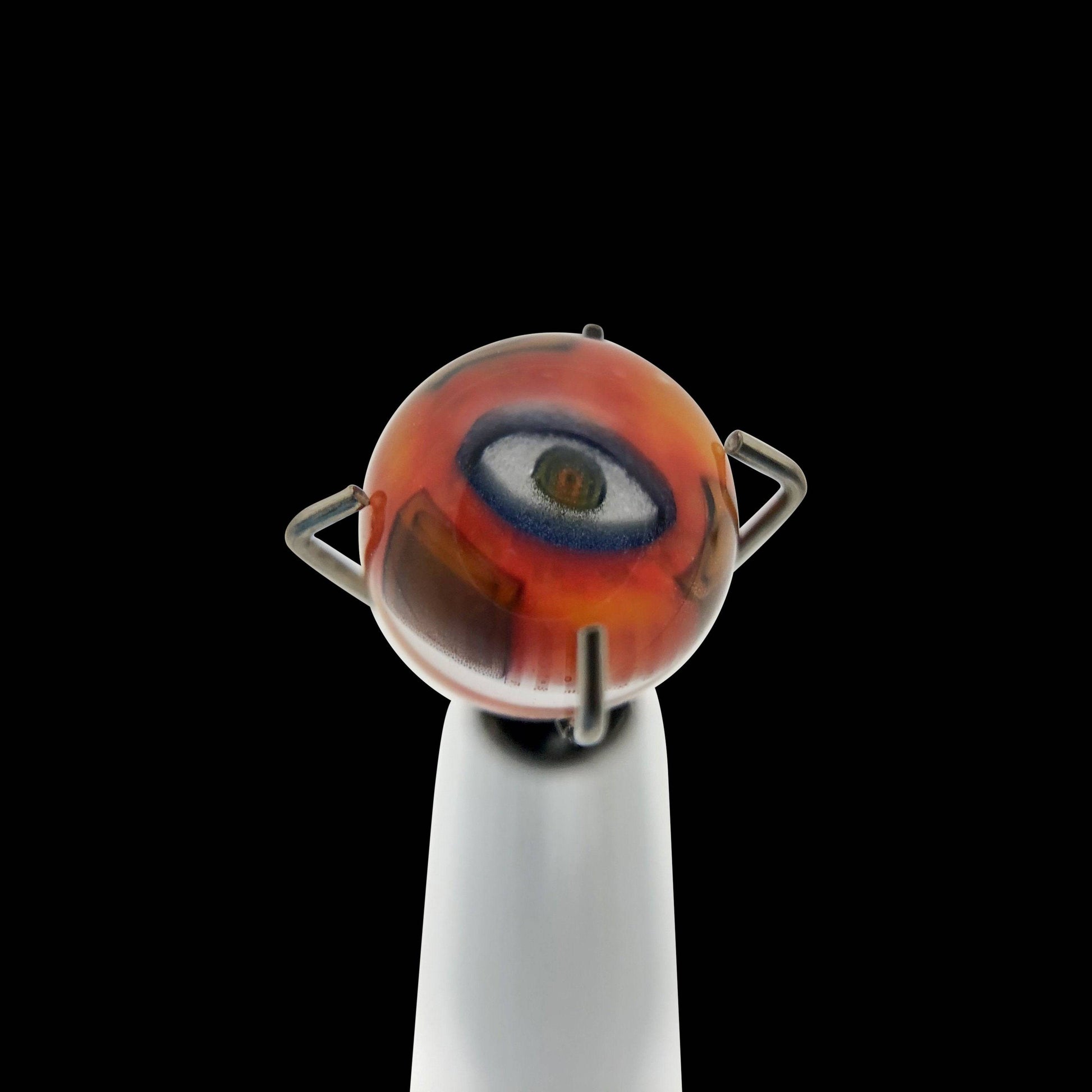 Banjo Glass Art - Orange/Brown Eyes Pearl Size 6.2mm-6.5mm - OPS.com