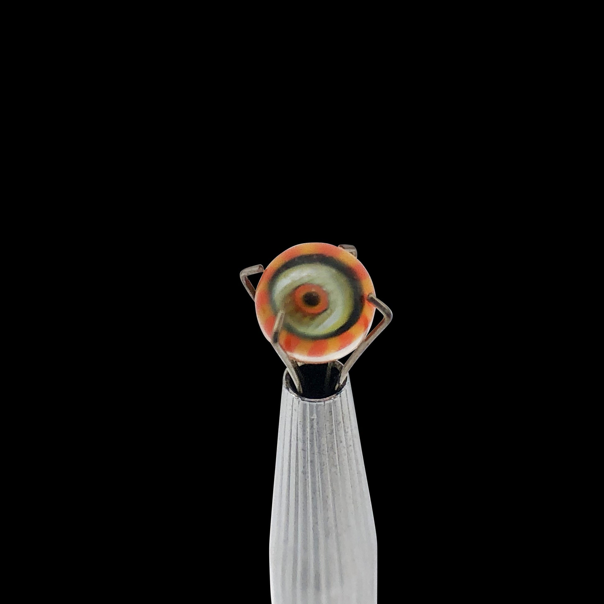 Banjo Glass Art - Orange/Yellow Eyes Pearl Size 6.2mm-6.5mm - OPS.com