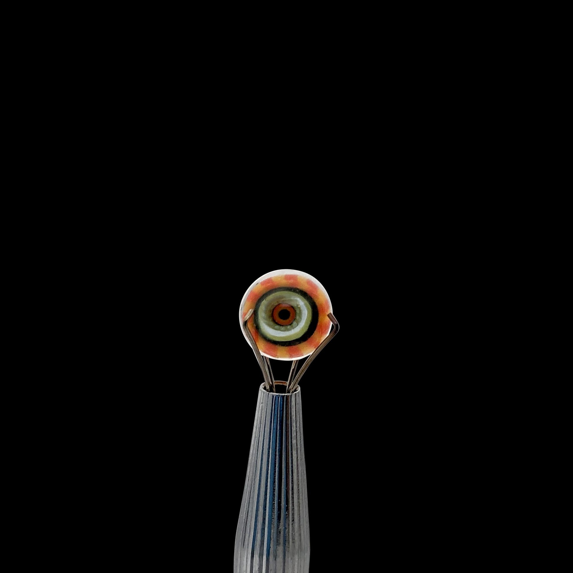 Banjo Glass Art - Orange/Yellow Eyes Pearl Size 8mm - OPS.com
