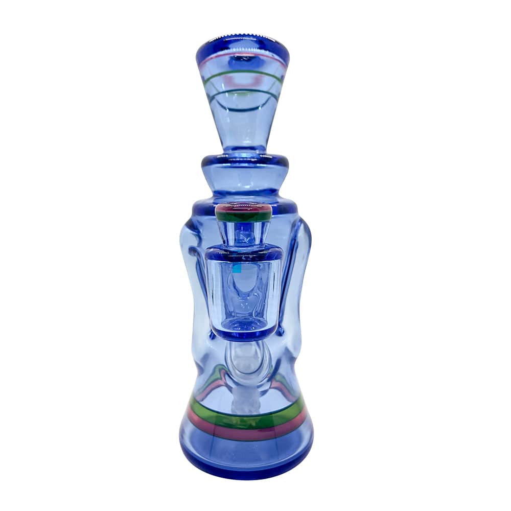 Rycrafted Glass - 2020 Recycler in Blue Dream Base with Multi-Stripes - OPS.com