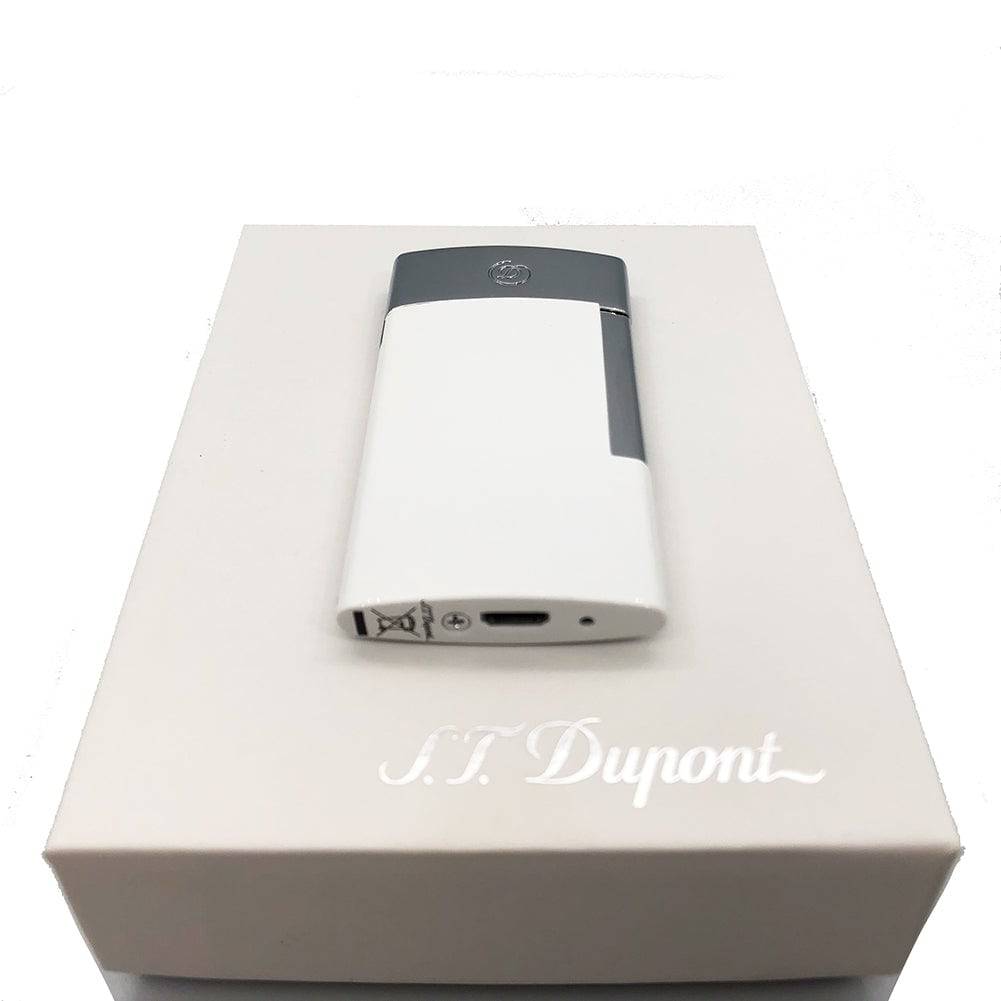 S.T Dupont- S.T Dupont Lighter E-Slim 7 Chrome with White Finish - OPS.com