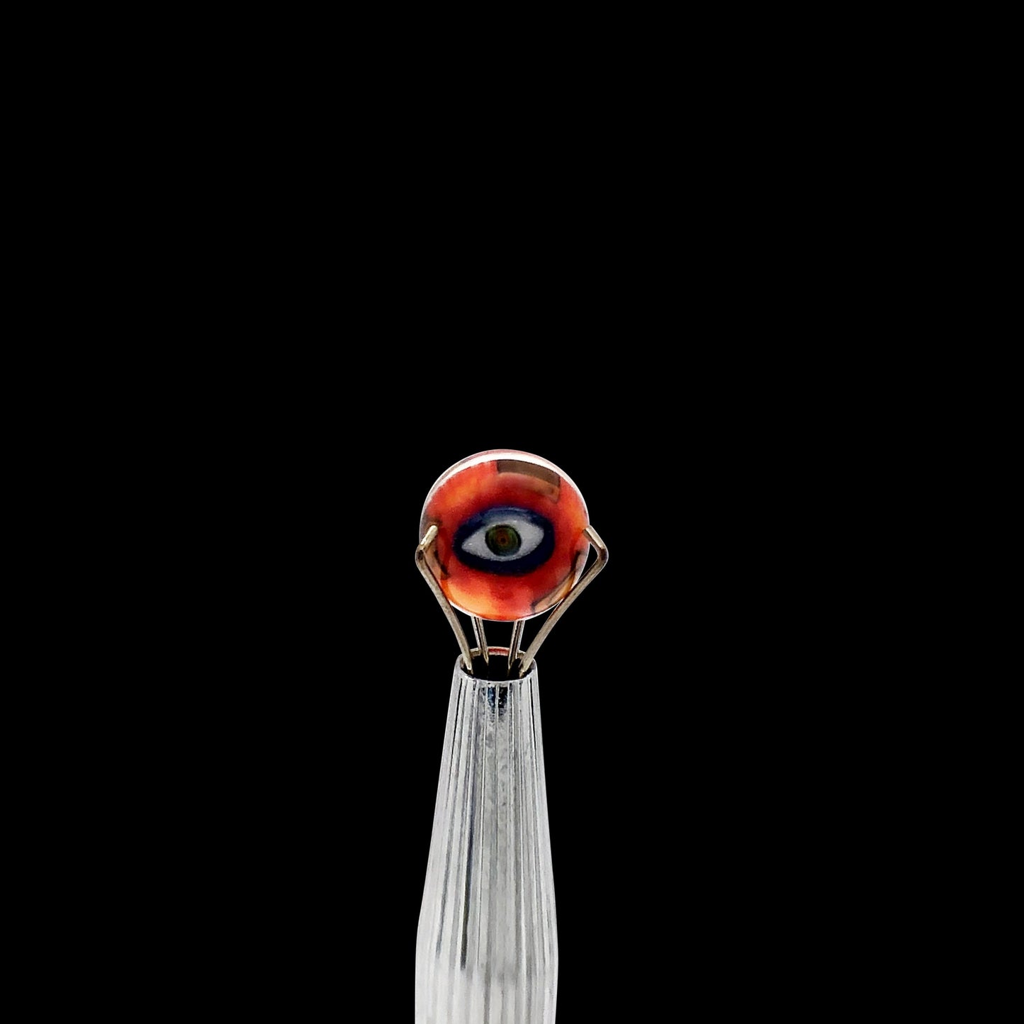 Banjo Glass Art - Orange/Brown Eyes Pearl Size 7.5mm-7.8mm - OPS.com