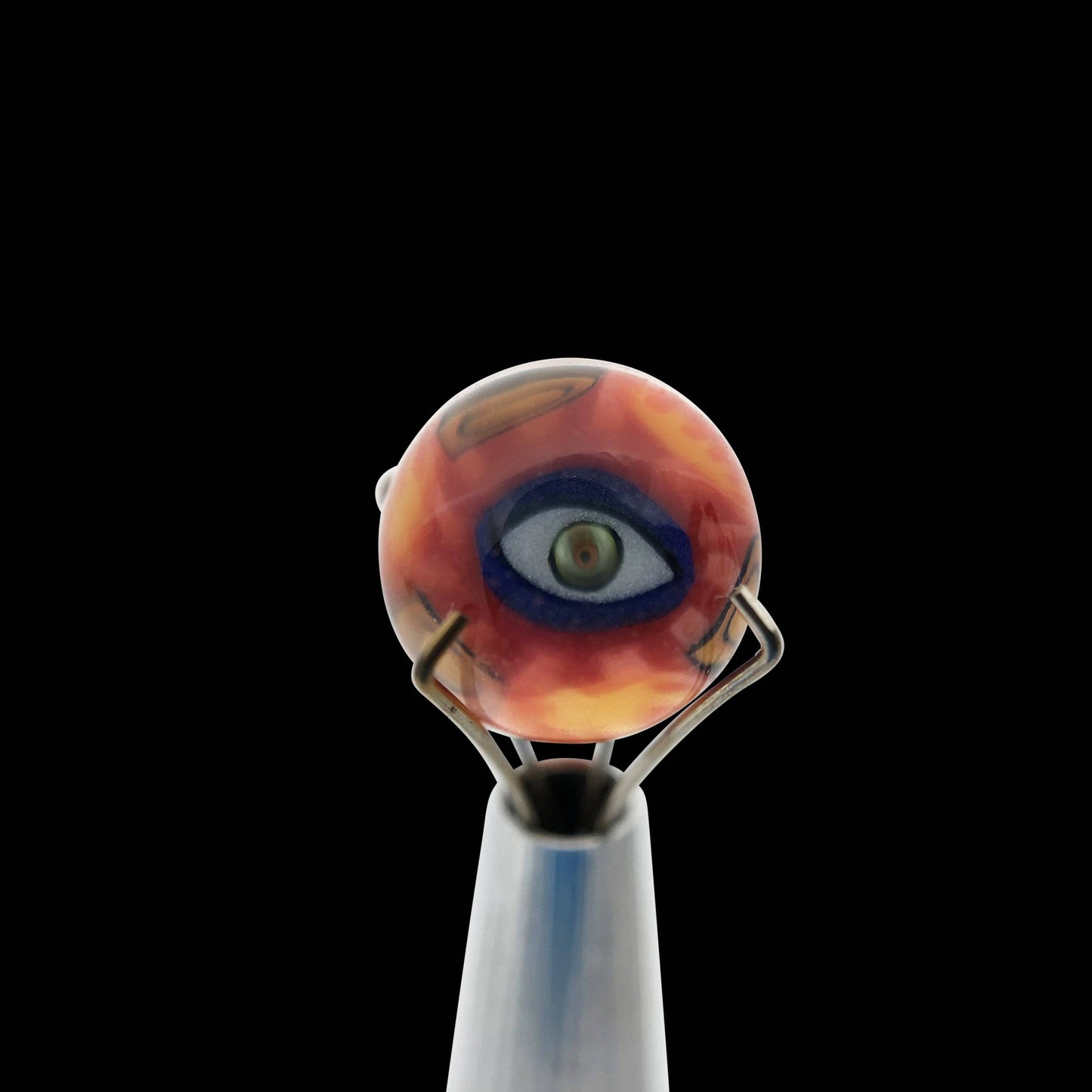 Banjo Glass Art - Orange/Brown Eyes Slurper Valve - OPS.com