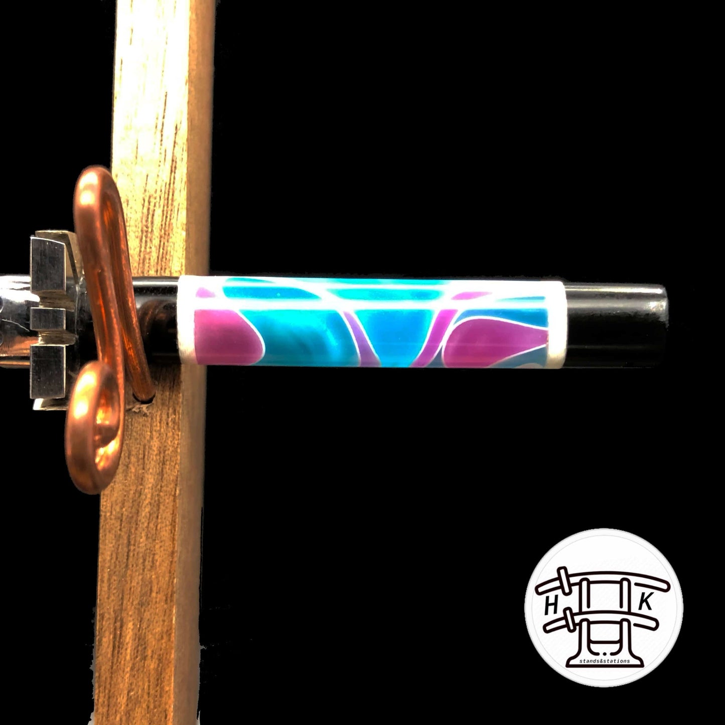 Hardwood Katana - Tsunami Timascus Katana with Stand Dabber - OPS.com