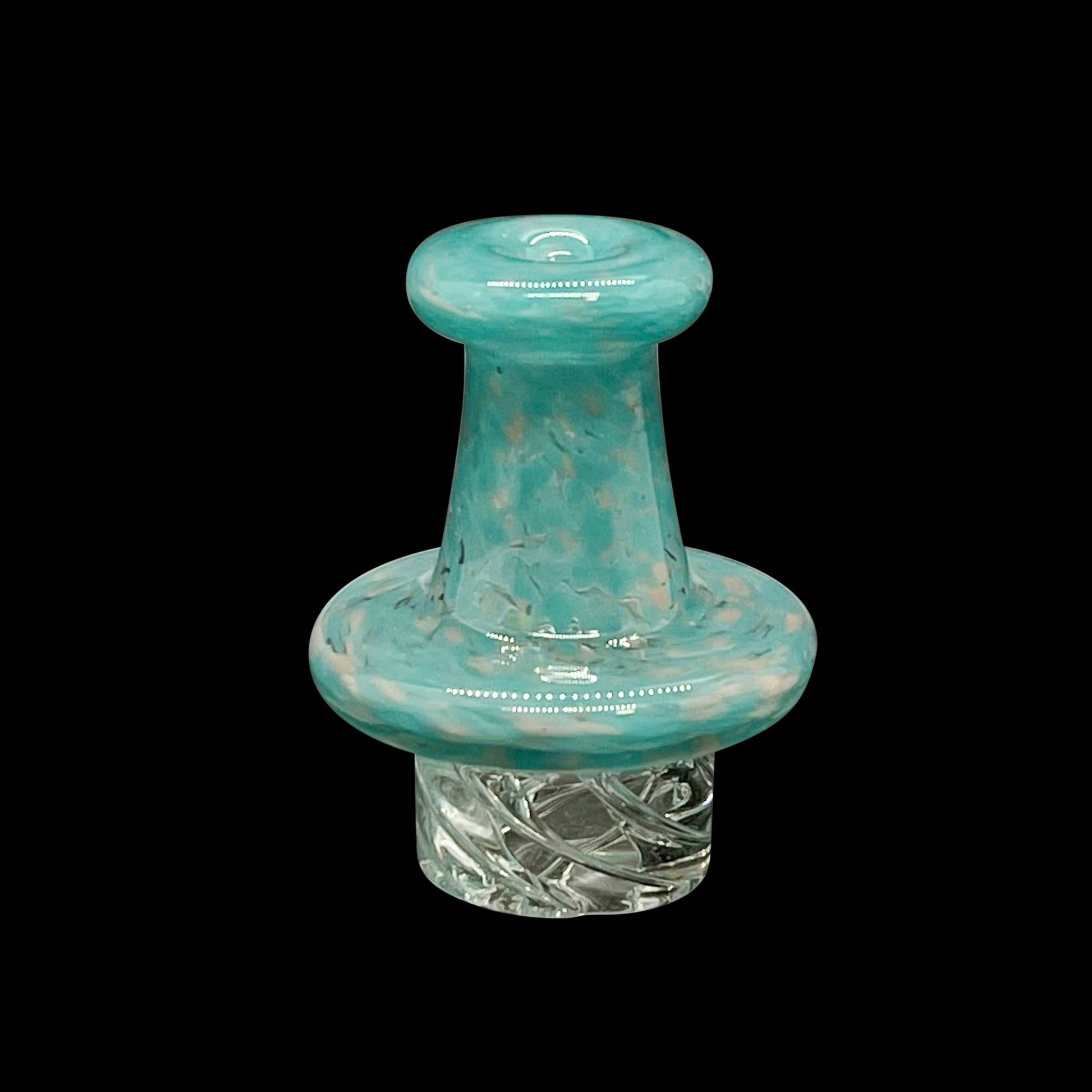 On Point Smoke - Cloudy Turquoise N Silo Spinning Carb Cap for 25mm Quartz Bangers - OPS.com