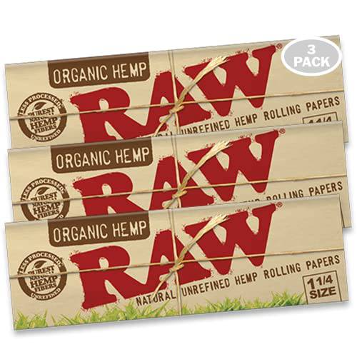Raw Organic Hemp Rolling Papers | 1 1/4 size | 3 Pack - OPS.com