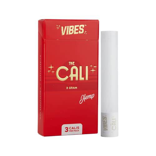 The Cali by VIBES Rolling Papers Pre Rolled Cones Cylindrical Shape 15mm (3g)- 3 per Pack - OPS.com