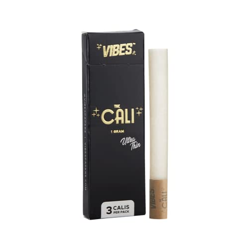 The Cali by VIBES Rolling Papers Pre Rolled Cones Cylindrical Shape 11mm (1g)- 3 per Pack - OPS.com