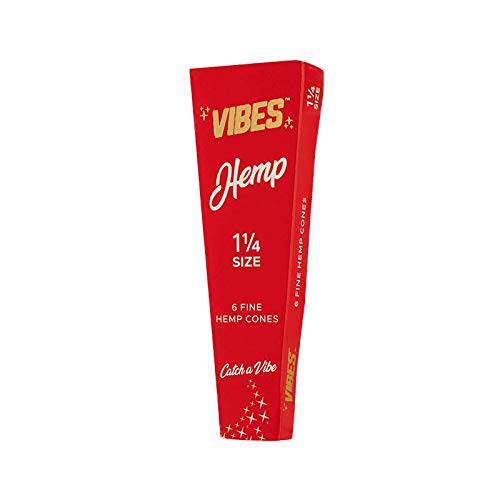 Vibes Pre Rolled Cones 1 1/4 Size Natural 3 Pack of 6 Rolling Paper Total 18 Packing Tool Included - OPS.com