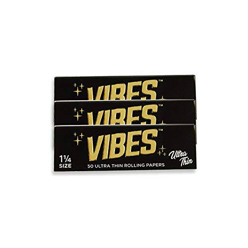 Vibes Rolling Papers 1.25 Inch Size 3 Pack of Booklet 50pc Each Natural Hemp and Arabic Gum Chlorine Free, Hemp, Rice and Ultra-Thin (Ultra-Thin) - OPS.com