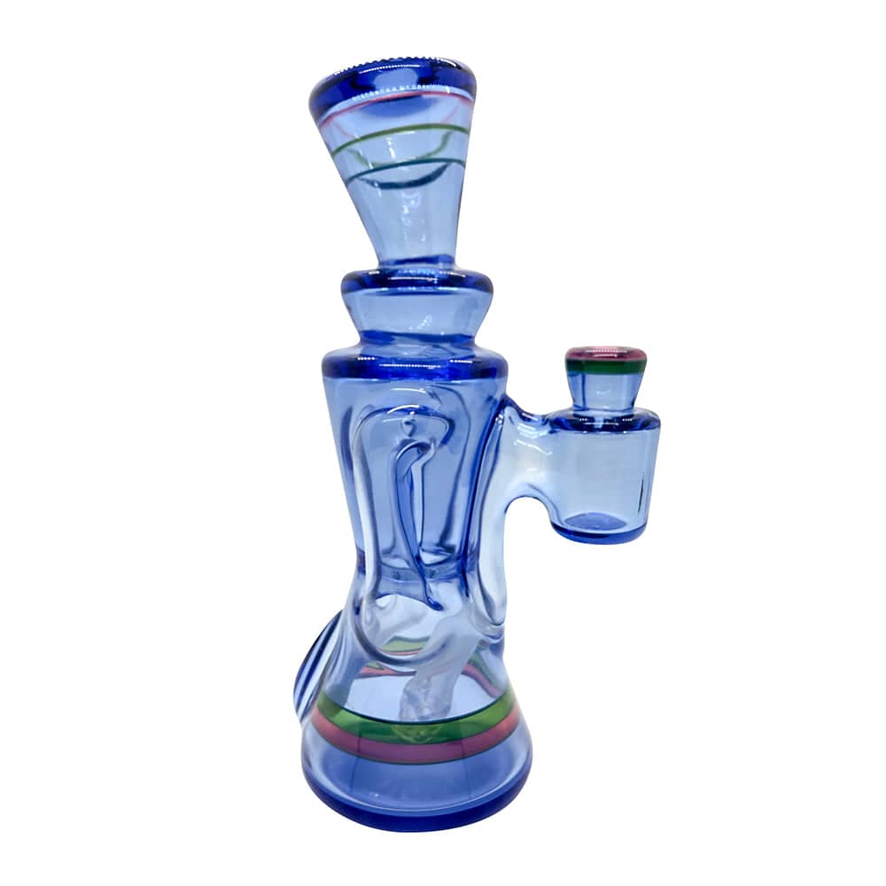 Rycrafted Glass - 2020 Recycler in Blue Dream Base with Multi-Stripes - OPS.com