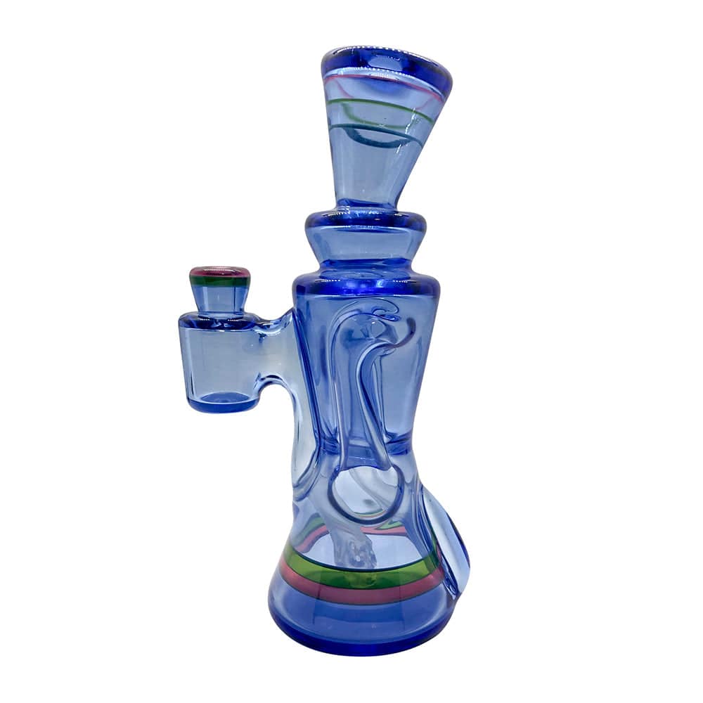 Rycrafted Glass - 2020 Recycler in Blue Dream Base with Multi-Stripes - OPS.com