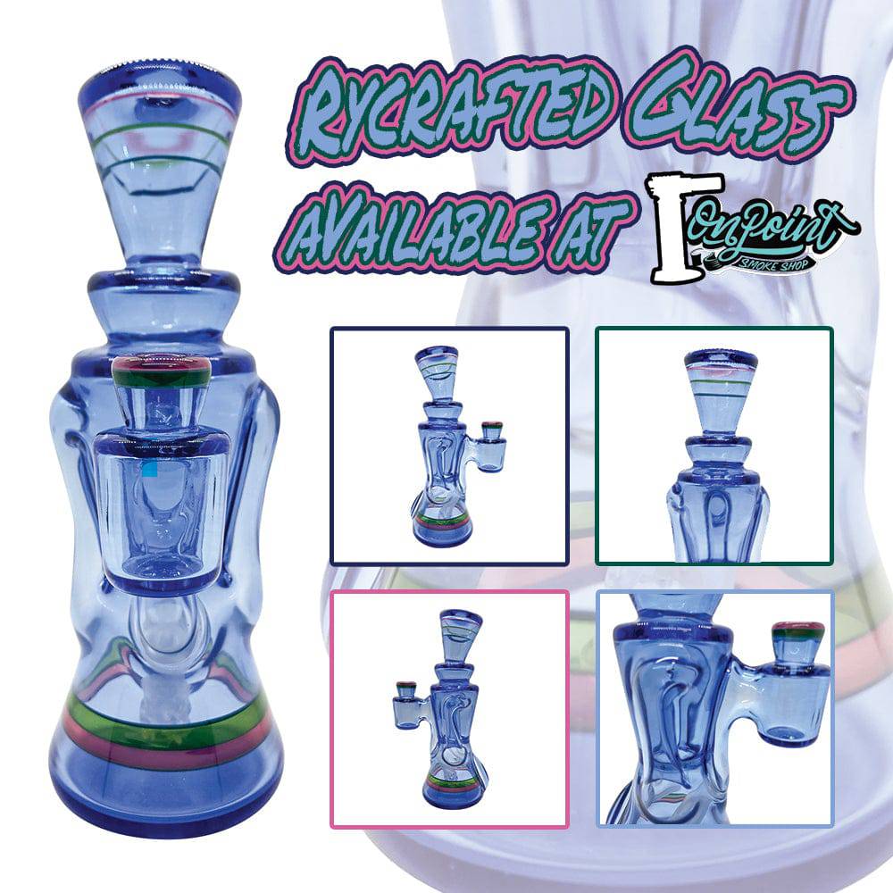 Rycrafted Glass - 2020 Recycler in Blue Dream Base with Multi-Stripes - OPS.com