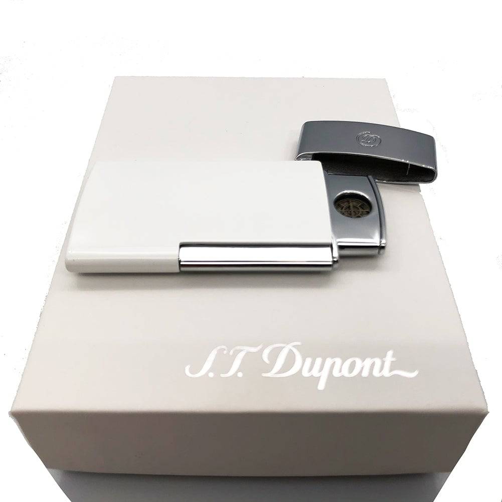 S.T Dupont- S.T Dupont Lighter E-Slim 7 Chrome with White Finish - OPS.com