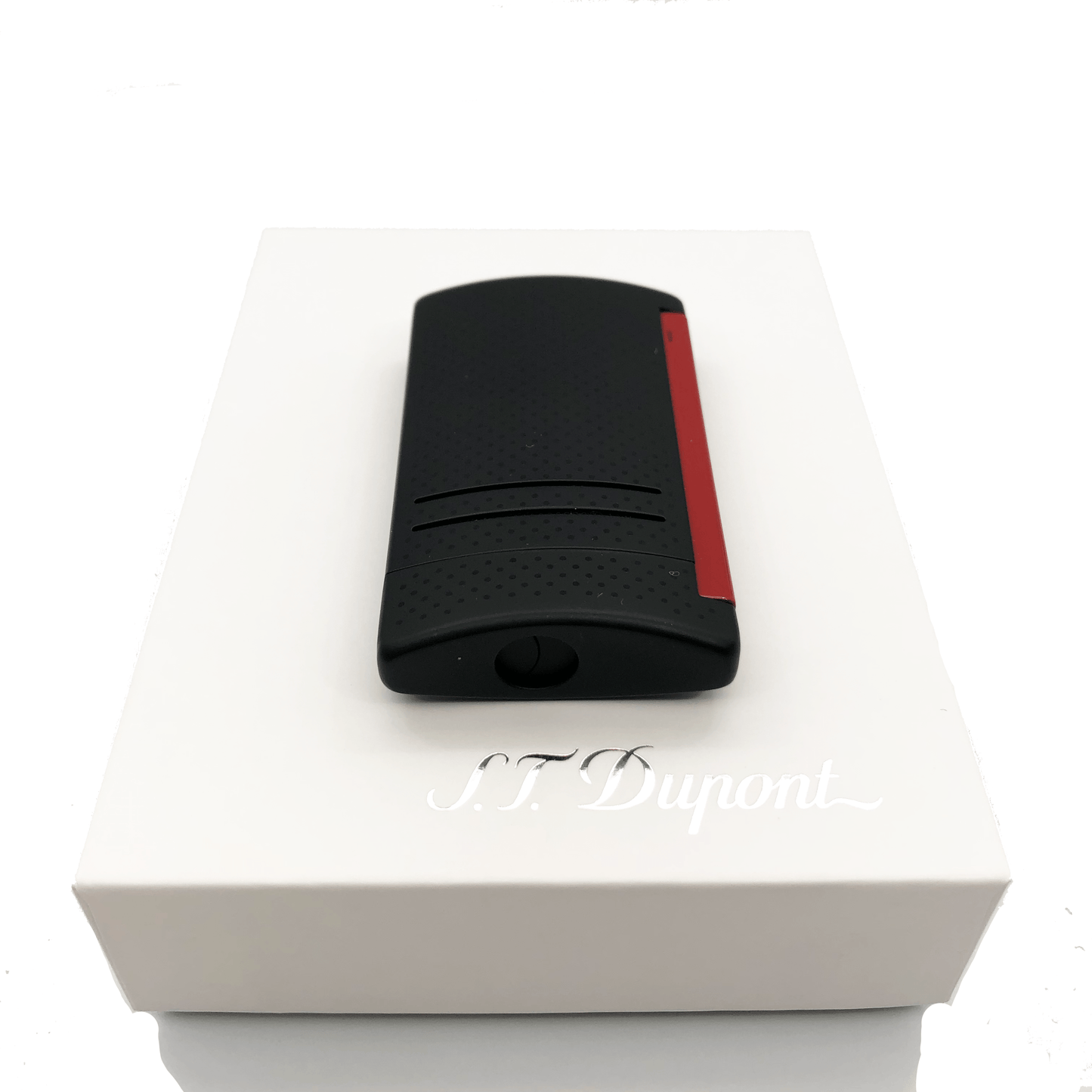 S.T Dupont- S.T Dupont Lighter MaxiJet Black with Red Finish w/Gas - OPS.com